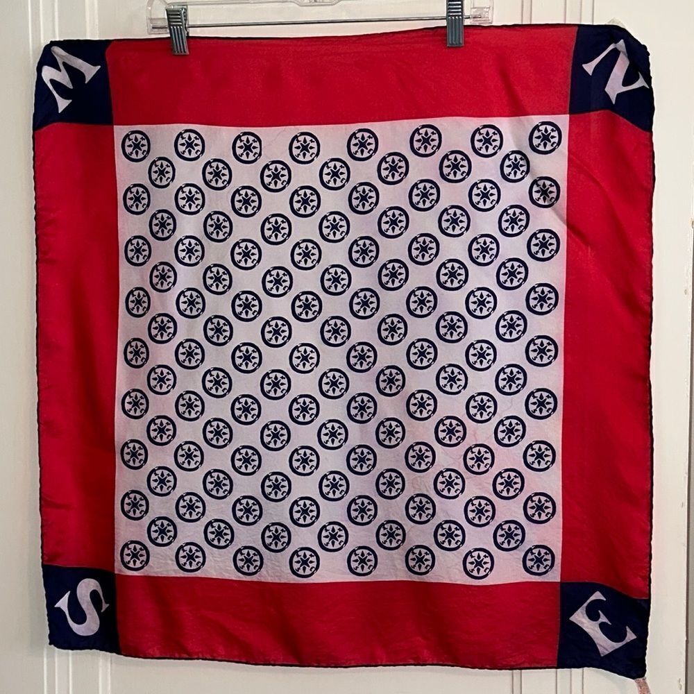 Vtg Glentex red, white & blue North South East & West‎ Directions scarf